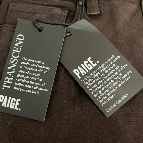 Paige Hoxton Ultra Skinny Luxe Coated Jeans in Chicory Coffee - NWT - Size 28 - Picture 8 of 13